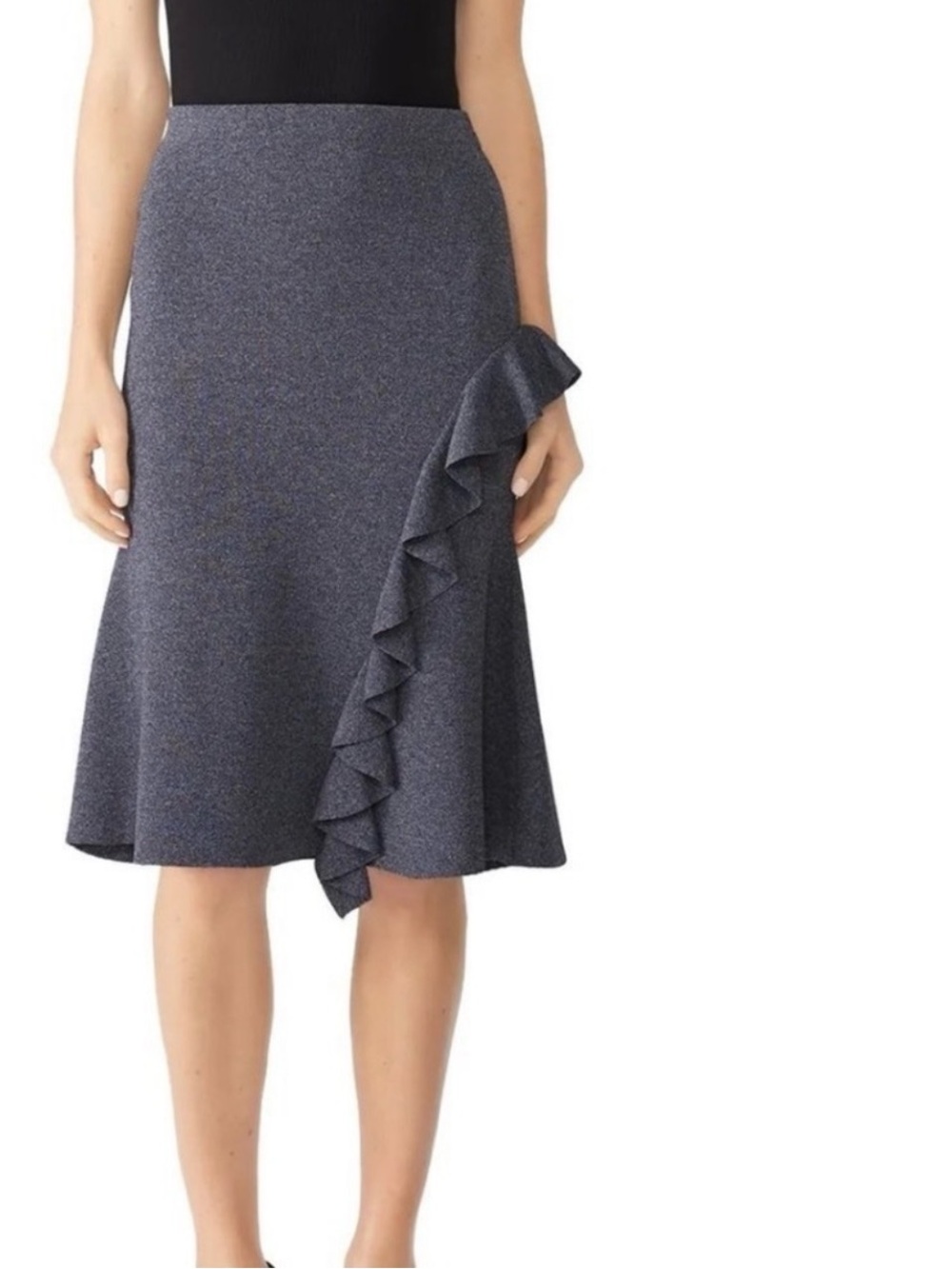 Sachin & Babi Heather Grey Ruffle Knit Skirt